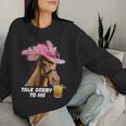 Talk Derby To Me Horse Racing Derby Day 150Th Women Sweatshirt Gifts for Her