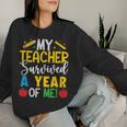 My Teacher Survived A Year Of Me End Of School Year Women Sweatshirt Gifts for Her