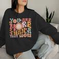You Are More Than A Test Score Teacher Testing Day Groovy Women Sweatshirt Gifts for Her