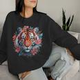 Tigre Mignon Cottagecore Enfants Filles Cadeau Fleur Tigre Women Sweatshirt Cadeaux pour elle