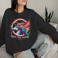 Total Solar Eclipse 2024 Rainbow Unicorn Women Sweatshirt Gifts for Her