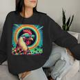 Total Solar Eclipse 2024 Vintage 80S 90S Chicken Graphic Women Sweatshirt Gifts for Her