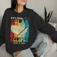 Total Solar Eclipse Usa Map Retro April 8 2024 Kid Women Sweatshirt Gifts for Her