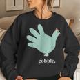 Turkey Glove Gobble Thanksgiving Thankful Nurse Women Sweatshirt Gifts for Her