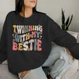 Twin Matching Twins Groovy Spirit Week Twins Day Women Sweatshirt Gifts for Her