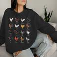 Types Of Chickens Farmer Costume Domestic Chicken Breeds Women Sweatshirt Gifts for Her