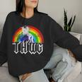 Unicorn Rainbow Thug Distressed Women Sweatshirt Gifts for Her