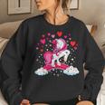 Unicorn Valentines Day Toddler Girl Love Heart Rainbow Women Sweatshirt Gifts for Her