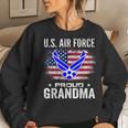 Us Air Force Proud Grandma With American Flag Veteran Women Sweatshirt Gifts for Her