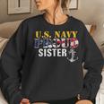 Us Proud Navy Sister With American Flag Military For Veteran Women Sweatshirt Gifts for Her
