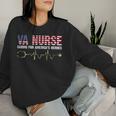 Va Nurse Caring For American's Heroes Veteran Day Usa Flag Women Sweatshirt Gifts for Her