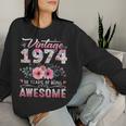 Vintage 1974 Floral 50 Years Old 50Th Birthday Party Costume Women Sweatshirt Gifts for Her