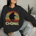 Vintage Cat Chonk For Fluffiest Cat Lover Parent Women Sweatshirt Gifts for Her