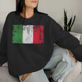 Vintage Italian Banner Fan Italy Flag Italia Retro Women Sweatshirt Gifts for Her