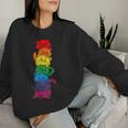 Vintage Lgbt Cat Stack Rainbow Gay Pride For Cat Lover Women Sweatshirt Gifts for Her