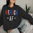 Vintage Merica Af Patriotic 4Th July Women Women Sweatshirt Gifts for Her