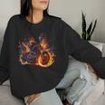 Vintage Motorcycle Biker In Flames Sportster Motorcycle Women Sweatshirt Gifts for Her