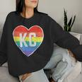 Vintage Rainbow Heart Kc Women Sweatshirt Gifts for Her