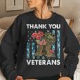 Vintage Thank You Veterans Combat Boots Flower Veteran Day Women Sweatshirt Gifts for Her