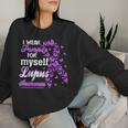 I Wear Purple For My Myself Butterfly Ribbon Lupus Awareness Women Sweatshirt Gifts for Her
