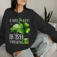 A Wee Bit Irish Today Green Flamingo Beer St Patrick's Day Women Sweatshirt Gifts for Her