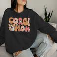Welsh Corgi Pembroke Groovy World's Best Corgi Mom Women Sweatshirt Gifts for Her