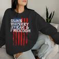 Whiskey Steak And Freedom Usa Flag Women Sweatshirt Gifts for Her