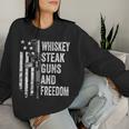 Whiskey Steak Guns And Freedom Usa Bbq Gun On Back Women Sweatshirt Gifts for Her