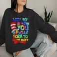 Why Fit In Doctor Teacher Cat In Hat Cool Autism Awareness Women Sweatshirt Gifts for Her