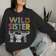 Wild Sister Zoo Theme Birthday Safari Jungle Matching Party Women Sweatshirt Gifts for Her