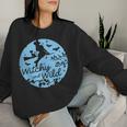 Witchy And Wild Occult Moon Cat Wicca Witch For Women Women Sweatshirt Gifts for Her