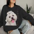 Women's Bichon Maltese Dog Mum Dad Puppy Bichon Frise Malta With-Neck Sweatshirt Frauen Geschenke für Sie