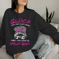 Women's Glück Kann Man Nicht Kauf Football Mama Soccer Mom With-Neck S Sweatshirt Frauen Geschenke für Sie