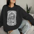 Young Vintage Angel With Flower Garland In Monochrome Women Sweatshirt Gifts for Her