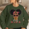 Black African Girl American Melanin Christmas Santa Hat Pjs Women Sweatshirt Gifts for Her