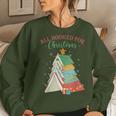 All Booked For Christmas Book Tree For Teacher Book Lovers Women Sweatshirt Gifts for Her