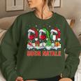 Buon Natale Merry Christmas Italian Three Santa Wine Glasses Women Sweatshirt Gifts for Her