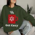 Get Cozy Hot Cocoa Chocolate Coffee Christmas Xmas Women Sweatshirt Gifts for Her