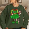 Christmas Cute Candy Cane Elf Girl Costume Women Sweatshirt Gifts for Her