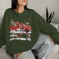 Goat Riding Red Truck Merry Christmas Farmer X-Mas Ugly Women Sweatshirt Gifts for Her