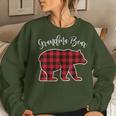 Grandma Bear Pajama Red Buffalo Xmas Family Christmas Women Sweatshirt Gifts for Her