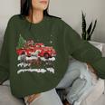 Horse Riding Red Truck Merry Christmas Farmer X-Mas Ugly Women Sweatshirt Gifts for Her