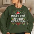 Most Likely To Drink All The Tequila Christmas Women Sweatshirt Gifts for Her
