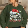 Mama Claus Christmas Lights Santa Hat Pajama Family Matching Women Sweatshirt Gifts for Her