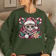 Merry Christmas Cat Santa For Cat Mom Christmas Cat Women Sweatshirt Gifts for Her