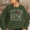 Merry Christmas Rocking Around Emergency Room Skeleton Nurse Women Sweatshirt Gifts for Her