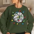 Volleyball Christmas Ball Xmas Lights Girls Boys Sport Women Sweatshirt Gifts for Her