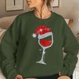 Wine Glasses Santa Hat Bling Christmas Wine Lover Women Sweatshirt Gifts for Her