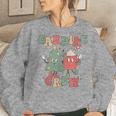 Groovy Cardiac Christmas Crew Christmas Cardiology Echo Tech Women Sweatshirt Gifts for Her