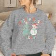 Retro Mother Baby Nurse Christmas Tree Snowman Postpartum Women Sweatshirt Gifts for Her